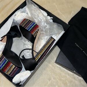 Giuseppe Zanotti Black and Multicolor Platform Sandals